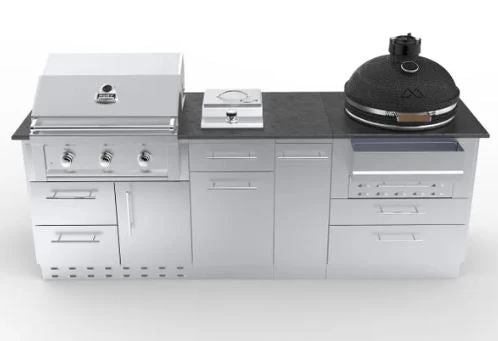 Sunstone Metal Products Kamado 8 Foot Cabinet Island Package SCPKAMADO 3 Sunstone Metal Products Kamado 8 Foot Cabinet Island Package SCPKAMADO