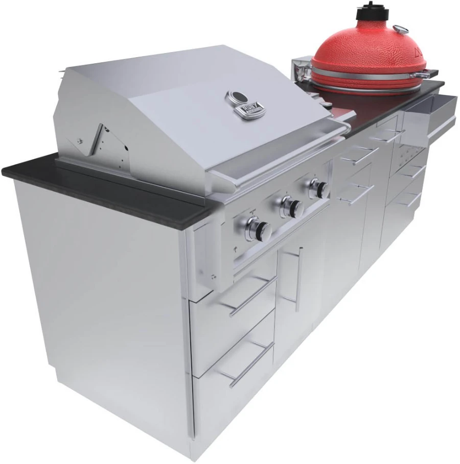 Sunstone Metal Products Kamado 8 Foot Cabinet Island Package SCPKAMADO 4 Sunstone Metal Products Kamado 8 Foot Cabinet Island Package SCPKAMADO - Image 2