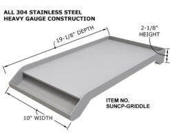 Sunstone Metal Products Solid Steel Powder Coated Griddle SUNCP-GRIDDLE 9 Sunstone Metal Products Solid Steel Powder Coated Griddle SUNCP-GRIDDLE -Home And Outdoor 18.2
