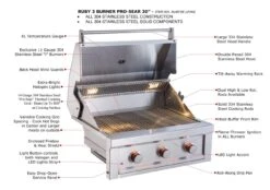 Sunstone Metal Products Ruby Gas Grills - 3 Burner 30" Ruby Drop In Gas Grills -Home And Outdoor 2 6e002c68 8482 4e57 90ba 90e4b04ff06a