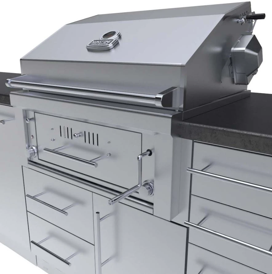 Sunstone Metal Products ALAMO 9’ Hybrid Gas Charcoal Wood Burning Grill Island Package With Dry Storage Cabinet & Ample Storage SCPALAMO 5 Sunstone Metal Products ALAMO 9’ Hybrid Gas Charcoal Wood Burning Grill Island Package With Dry Storage Cabinet & Ample Storage SCPALAMO - Image 3