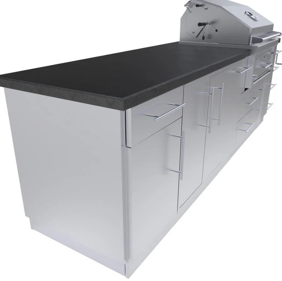 Sunstone Metal Products ALAMO 9’ Hybrid Gas Charcoal Wood Burning Grill Island Package With Dry Storage Cabinet & Ample Storage SCPALAMO 6 Sunstone Metal Products ALAMO 9’ Hybrid Gas Charcoal Wood Burning Grill Island Package With Dry Storage Cabinet & Ample Storage SCPALAMO - Image 4