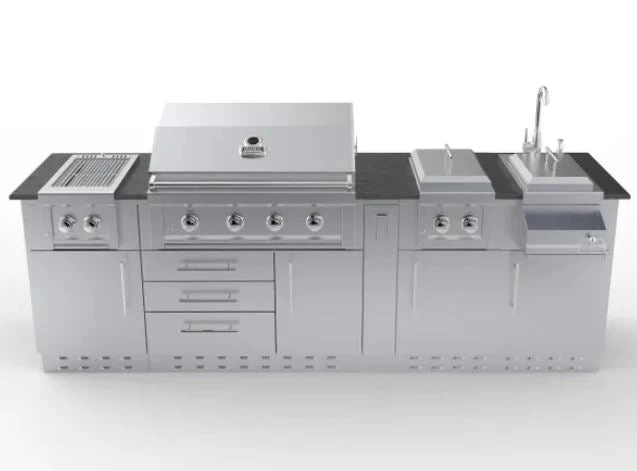 Sunstone Metal Products AUSTIN 9’ Grill/Double Burner/Companion Pro & Bar Center Island Package SCPAUSTIN 3 Sunstone Metal Products AUSTIN 9’ Grill/Double Burner/Companion Pro & Bar Center Island Package SCPAUSTIN