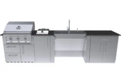 Sunstone Metal Products CABANA 10'-8" ADA Compliant Grill/Burner & Double Sink Island Package SCPCABANA