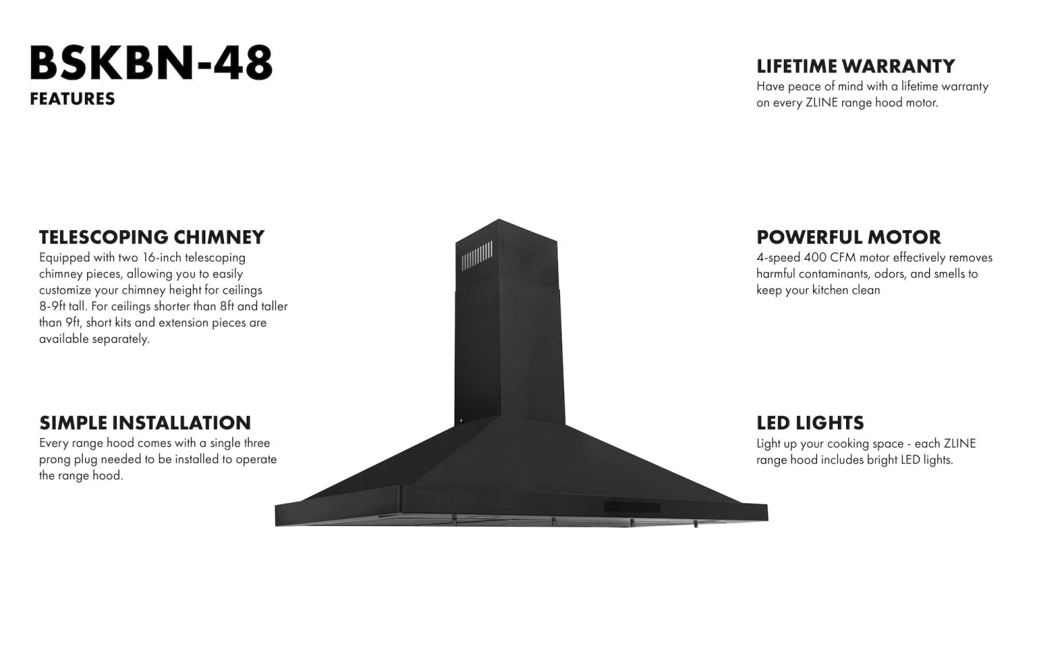 ZLINE Convertible Vent Wall Mount Range Hood In Black Stainless Steel (BSKBN) 19 ZLINE Convertible Vent Wall Mount Range Hood In Black Stainless Steel (BSKBN) - Image 17
