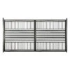 Aleko Steel Dual Swing Driveway Gate - Barcelona Style - 12 X 6 Feet DG12BARCD-AP -Home And Outdoor Barcelona 12 14 Main Post compressed 64055