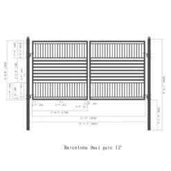Aleko Steel Dual Swing Driveway Gate - Barcelona Style - 12 X 6 Feet DG12BARCD-AP 14 Aleko Steel Dual Swing Driveway Gate - Barcelona Style - 12 X 6 Feet DG12BARCD-AP -Home And Outdoor Barcelona 12 Size compressed 40927