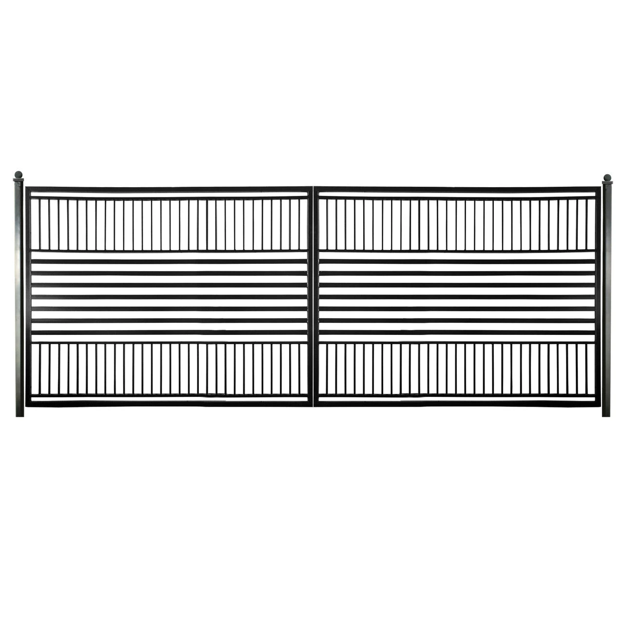 Aleko Steel Dual Swing Driveway Gate - Barcelona Style - 18 X 6 Feet DG18BARCD-AP 3 Aleko Steel Dual Swing Driveway Gate - Barcelona Style - 18 X 6 Feet DG18BARCD-AP