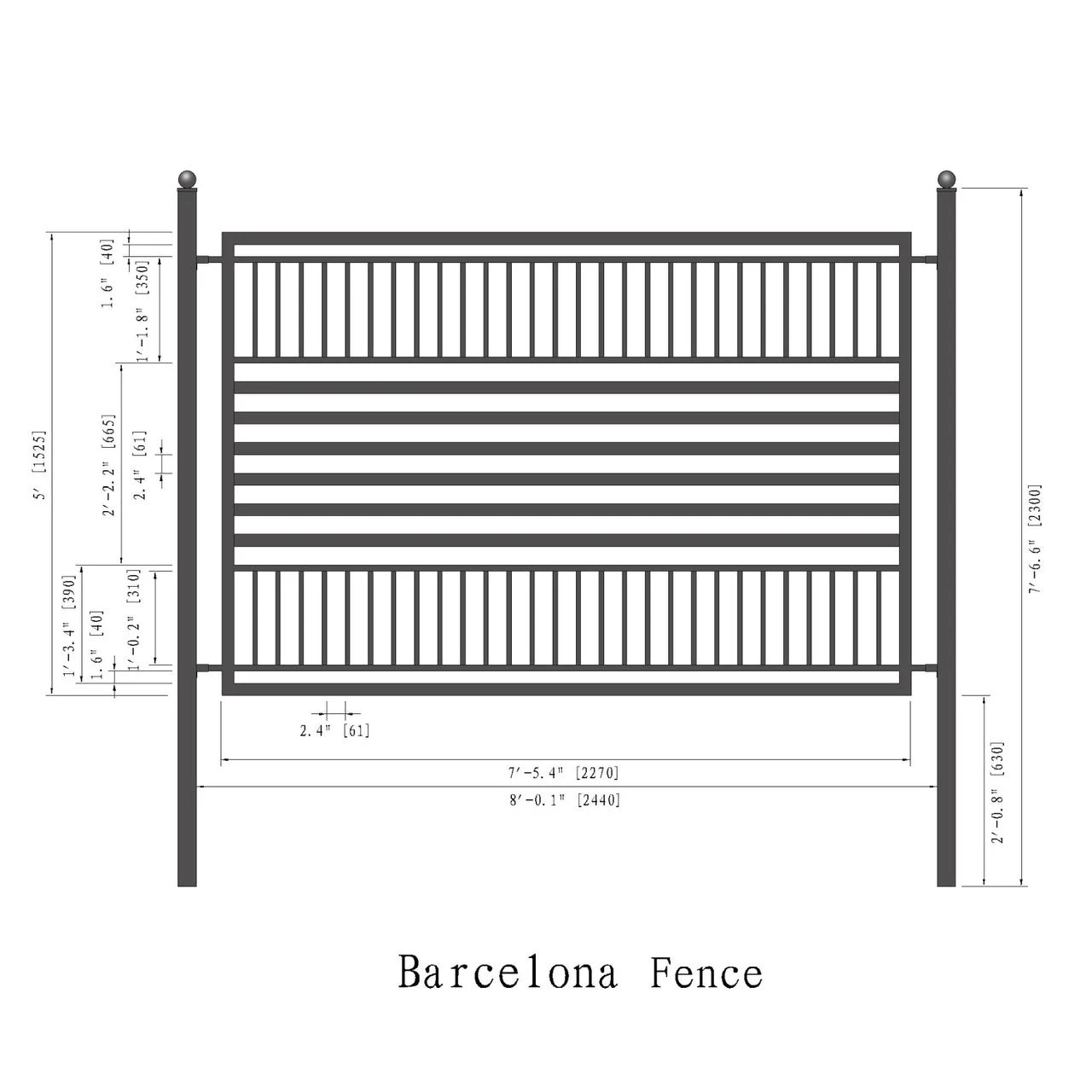 Aleko Steel Fence – Barcelona Style – 8x5 Ft. FENCEBARC-AP 7 Aleko Steel Fence – Barcelona Style – 8x5 Ft. FENCEBARC-AP - Image 5