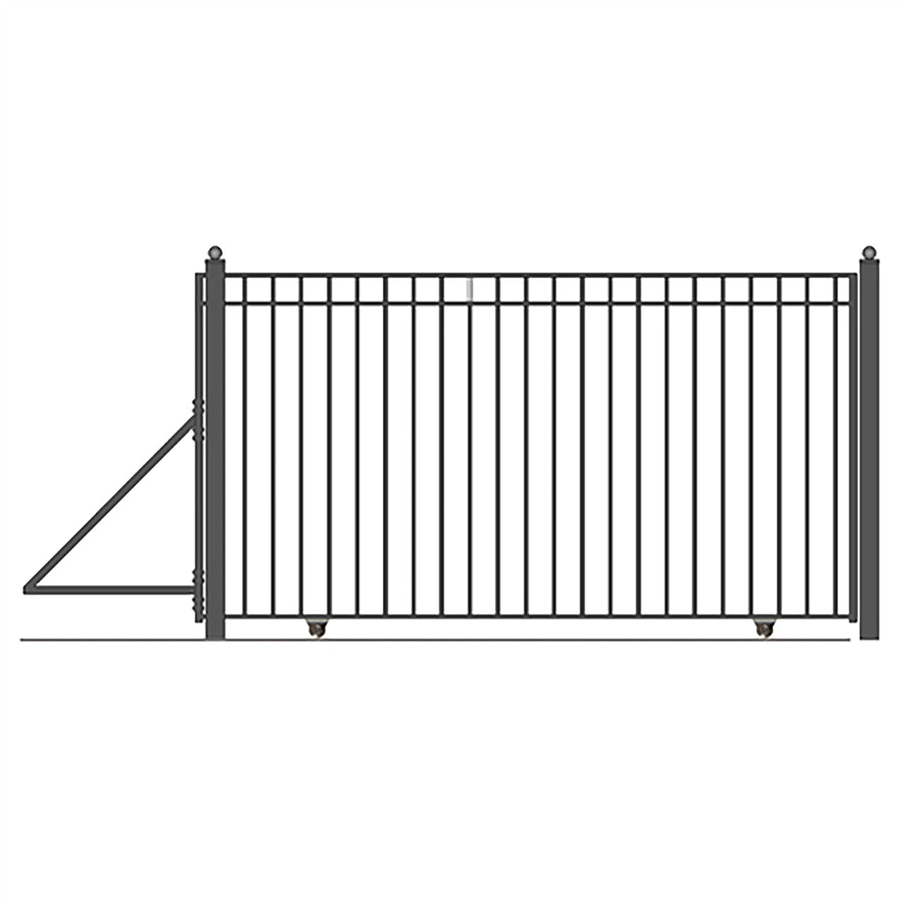 Aleko Steel Sliding Driveway Gate - 12 Ft With Pedestrian Gate - 5 Ft - MADRID Style DG12MADSSLPED-AP 5 Aleko Steel Sliding Driveway Gate - 12 Ft With Pedestrian Gate - 5 Ft - MADRID Style DG12MADSSLPED-AP - Image 3