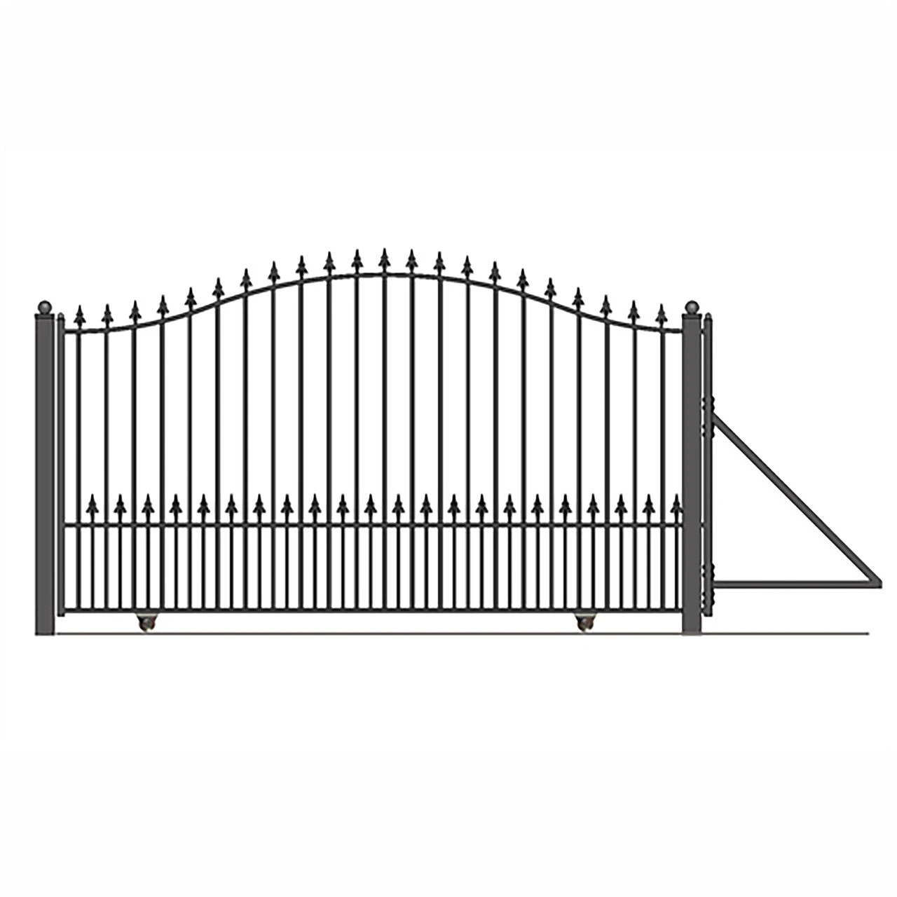 Aleko Steel Sliding Driveway Gate - 12 Ft With Pedestrian Gate - 5 Ft - MUNICH Style DG12MUNSSLPED-AP 4 Aleko Steel Sliding Driveway Gate - 12 Ft With Pedestrian Gate - 5 Ft - MUNICH Style DG12MUNSSLPED-AP - Image 2