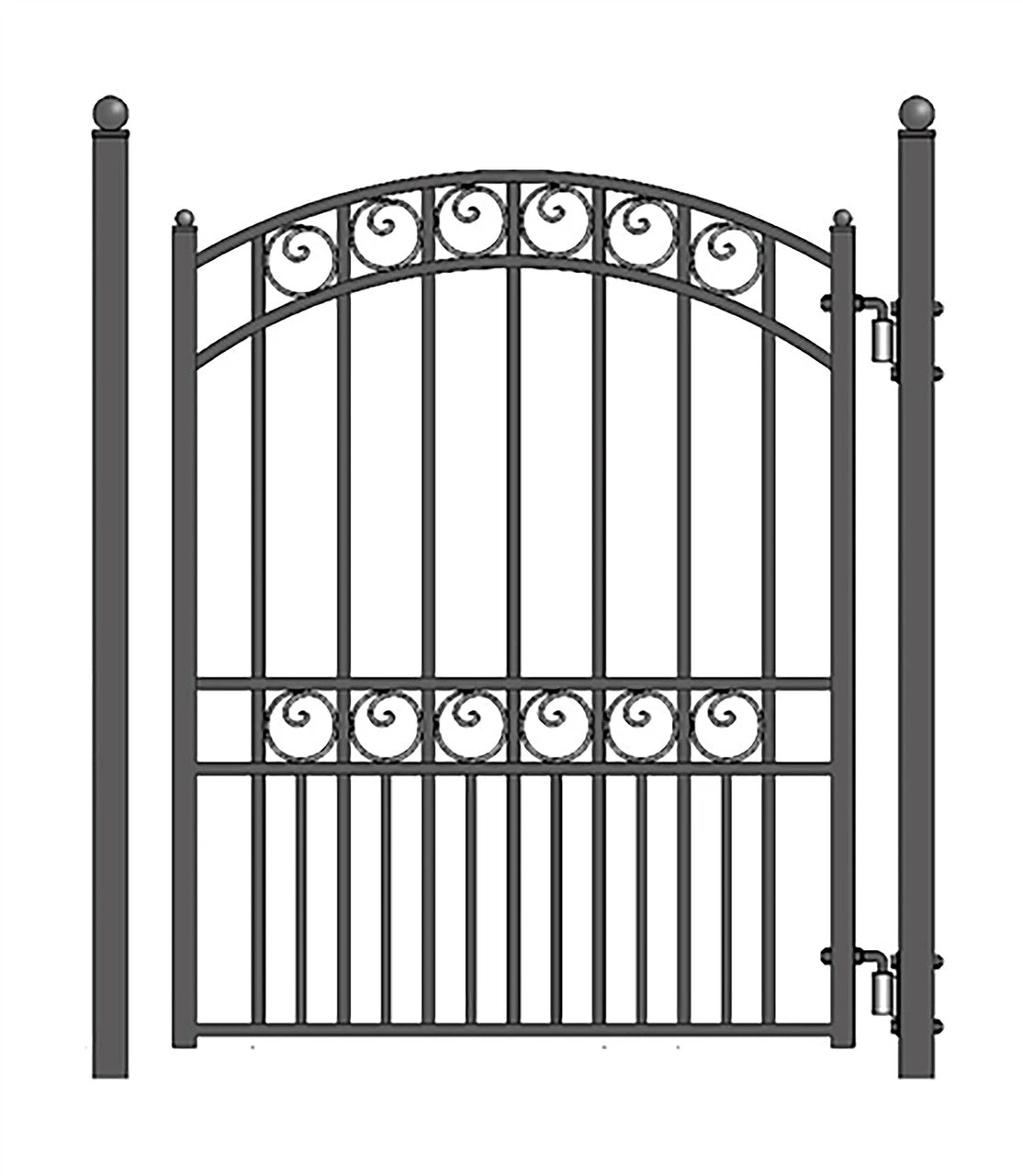 Aleko Steel Sliding Driveway Gate - 14 Ft With Pedestrian Gate - 5 Ft - PARIS Style DG14PARSSLPED-AP 5 Aleko Steel Sliding Driveway Gate - 14 Ft With Pedestrian Gate - 5 Ft - PARIS Style DG14PARSSLPED-AP - Image 3