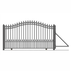 Aleko Steel Sliding Driveway Gate - 14 Ft With Pedestrian Gate - 5 Ft - PRAGUE Style DG14PRASSLPED-AP -Home And Outdoor DG14PRASSLPED AP 3 87576