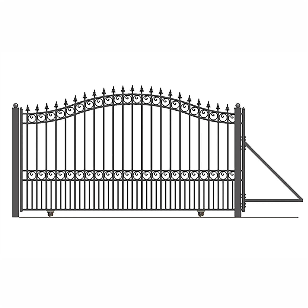 Aleko Steel Sliding Driveway Gate - 18 Ft With Pedestrian Gate - 5 Ft - LONDON Style DG18LONSSLPED-AP 4 Aleko Steel Sliding Driveway Gate - 18 Ft With Pedestrian Gate - 5 Ft - LONDON Style DG18LONSSLPED-AP - Image 2