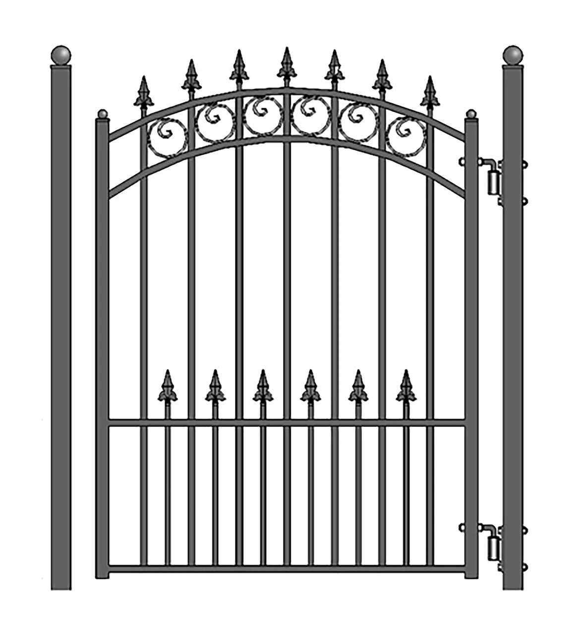 Aleko Steel Sliding Driveway Gate - 18 Ft With Pedestrian Gate - 5 Ft - PRAGUE Style DG18PRASSLPED-AP 5 Aleko Steel Sliding Driveway Gate - 18 Ft With Pedestrian Gate - 5 Ft - PRAGUE Style DG18PRASSLPED-AP - Image 3