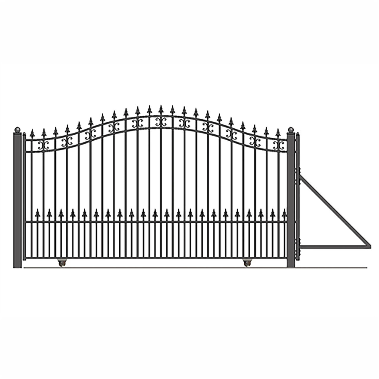 Aleko Steel Sliding Driveway Gate - 18 Ft With Pedestrian Gate - 5 Ft - ST. LOUIS Style DG18STPSSLPED-AP 4 Aleko Steel Sliding Driveway Gate - 18 Ft With Pedestrian Gate - 5 Ft - ST. LOUIS Style DG18STPSSLPED-AP - Image 2