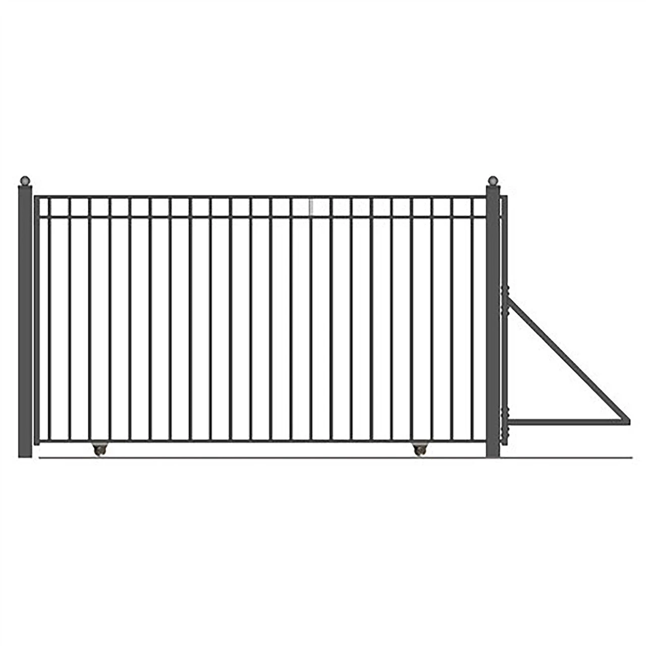 Aleko Steel Sliding Driveway Gate - 25 Ft With Pedestrian Gate - 5 Ft - MADRID Style DG25MADSSLPED-AP 4 Aleko Steel Sliding Driveway Gate - 25 Ft With Pedestrian Gate - 5 Ft - MADRID Style DG25MADSSLPED-AP - Image 2