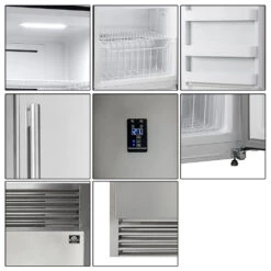 Forno Products Rizzuto - Refrigerator And Freezer (two In One) 60" Wide With 27.6 Cu.ft. FFFFD1933-60S Total Storage W/ Decorative Grill Allowing Ventilation -Home And Outdoor FFFFD1933 DETAIL