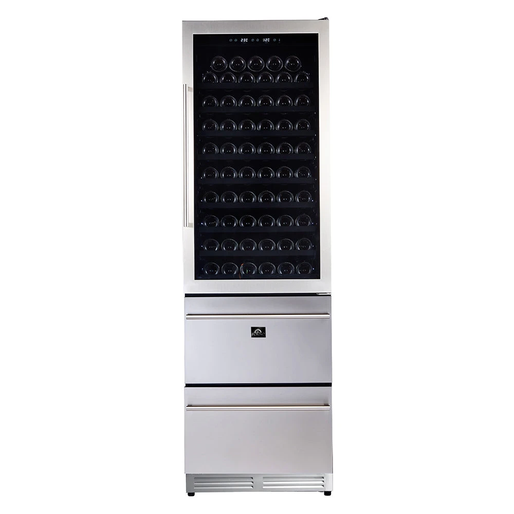 Forno Products Azienda - Triple Temp Zones - Free Standing Dual Zone 24'' Wine Cooler -108 Bottles FWCDR6628-24S 3 Forno Products Azienda - Triple Temp Zones - Free Standing Dual Zone 24'' Wine Cooler -108 Bottles FWCDR6628-24S