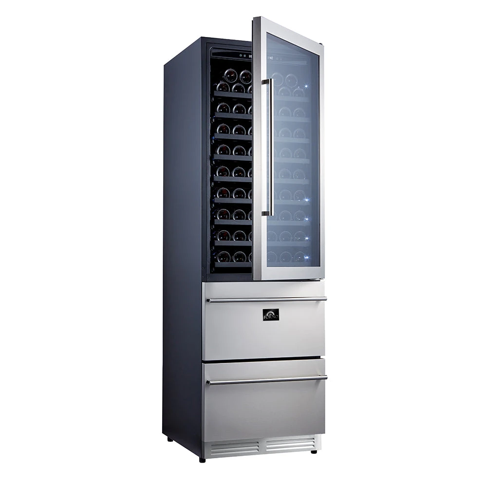 Forno Products Azienda - Triple Temp Zones - Free Standing Dual Zone 24'' Wine Cooler -108 Bottles FWCDR6628-24S 5 Forno Products Azienda - Triple Temp Zones - Free Standing Dual Zone 24'' Wine Cooler -108 Bottles FWCDR6628-24S - Image 3