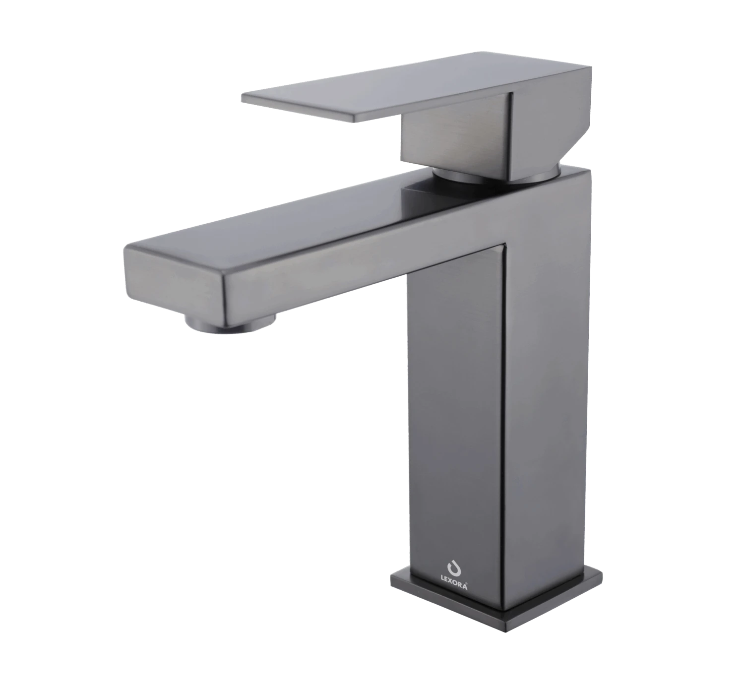 Lexora Monte Stainless Steel Single Hole Bathroom Faucet, Gun Matte Finish 3 Lexora Monte Stainless Steel Single Hole Bathroom Faucet, Gun Matte Finish