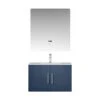 Lexora Geneva 30" Navy Blue Single Vanity, White Carrara Marble Top, White Square Sink And 30" LED Mirror W/ Faucet 1 Lexora Geneva 30" Navy Blue Single Vanity, White Carrara Marble Top, White Square Sink And 30" LED Mirror W/ Faucet -Home And Outdoor LG192230DEDSLM30F 3