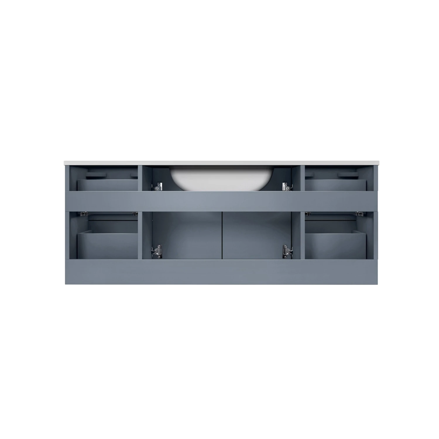 Lexora Geneva 48" Dark Grey Single Vanity, White Carrara Marble Top, White Square Sink And 48" LED Mirror W/ Faucet 13 Lexora Geneva 48" Dark Grey Single Vanity, White Carrara Marble Top, White Square Sink And 48" LED Mirror W/ Faucet - Image 11