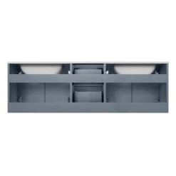 Lexora Geneva 60" Dark Grey Double Vanity, White Carrara Marble Top, White Square Sinks And 60" LED Mirror W/ Faucets -Home And Outdoor LG192260DBDSLM60F 11