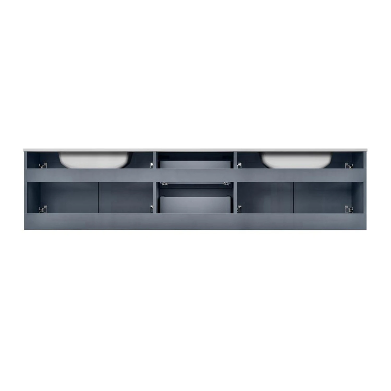 Lexora Geneva 80" Dark Grey Double Vanity, White Carrara Marble Top, White Square Sinks And 30" LED Mirrors W/ Faucets 13 Lexora Geneva 80" Dark Grey Double Vanity, White Carrara Marble Top, White Square Sinks And 30" LED Mirrors W/ Faucets - Image 11