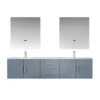 Lexora Geneva 80" Dark Grey Double Vanity, White Carrara Marble Top, White Square Sinks And 30" LED Mirrors W/ Faucets 2 Lexora Geneva 80" Dark Grey Double Vanity, White Carrara Marble Top, White Square Sinks And 30" LED Mirrors W/ Faucets -Home And Outdoor LG192280DBDSLM30F 3