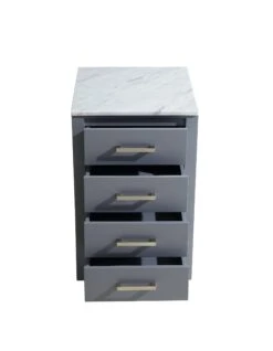 Lexora Jacques 20" Dark Grey Side Cabinet, White Carrara Marble Top 8 Lexora Jacques 20" Dark Grey Side Cabinet, White Carrara Marble Top -Home And Outdoor LJ322220BDSSCB 1