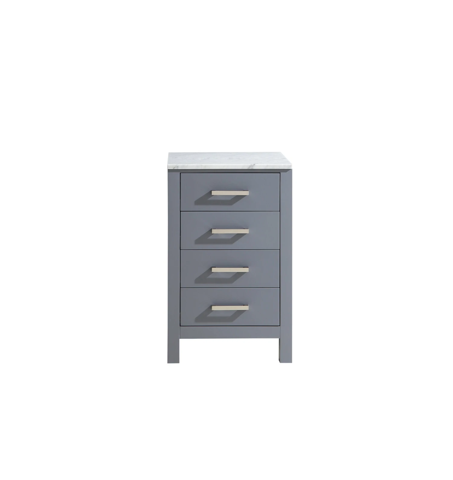 Lexora Jacques 20" Dark Grey Side Cabinet, White Carrara Marble Top 3 Lexora Jacques 20" Dark Grey Side Cabinet, White Carrara Marble Top