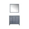Lexora Jacques 36" Dark Grey Single Vanity, White Carrara Marble Top, White Square Sink And 34" Mirror - Right Version -Home And Outdoor LJ342236SBDSM34 R 3