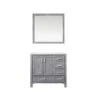 Lexora Jacques 36" Distressed Grey Single Vanity, White Carrara Marble Top, White Square Sink And 34" Mirror - Left Version 1 Lexora Jacques 36" Distressed Grey Single Vanity, White Carrara Marble Top, White Square Sink And 34" Mirror - Left Version -Home And Outdoor LJ342236SDDSM34 L 3