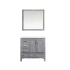 Lexora Jacques 36" Distressed Grey Single Vanity, White Carrara Marble Top, White Square Sink And 34" Mirror - Right Version -Home And Outdoor LJ342236SDDSM34 R 3