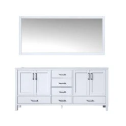 Lexora Jacques 72" White Double Vanity, White Carrara Marble Top, White Square Sinks And 70" Mirror -Home And Outdoor LJ342272DADSM70 3 bb8d2532 4b1d 4361 8ca7 a91161f7c94b