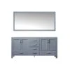 Lexora Jacques 72" Dark Grey Double Vanity, White Carrara Marble Top, White Square Sinks And 70" Mirror 2 Lexora Jacques 72" Dark Grey Double Vanity, White Carrara Marble Top, White Square Sinks And 70" Mirror -Home And Outdoor LJ342272DBDSM70 3