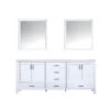 Lexora Jacques 80" White Double Vanity, White Carrara Marble Top, White Square Sinks And 30" Mirrors -Home And Outdoor LJ342280DADSM30 3