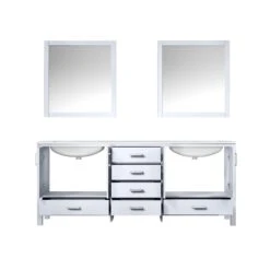 Lexora Jacques 80" White Double Vanity, White Carrara Marble Top, White Square Sinks And 30" Mirrors -Home And Outdoor LJ342280DADSM30 4
