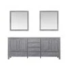 Lexora Jacques 80" Distressed Grey Double Vanity, White Carrara Marble Top, White Square Sinks And 30" Mirrors -Home And Outdoor LJ342280DDDSM30 3