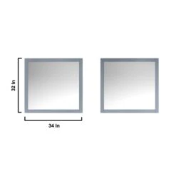 Lexora Jacques 84" Dark Grey Double Vanity, White Carrara Marble Top, White Square Sinks And 34" Mirrors 18 Lexora Jacques 84" Dark Grey Double Vanity, White Carrara Marble Top, White Square Sinks And 34" Mirrors -Home And Outdoor LJ342284DBDSM34 13