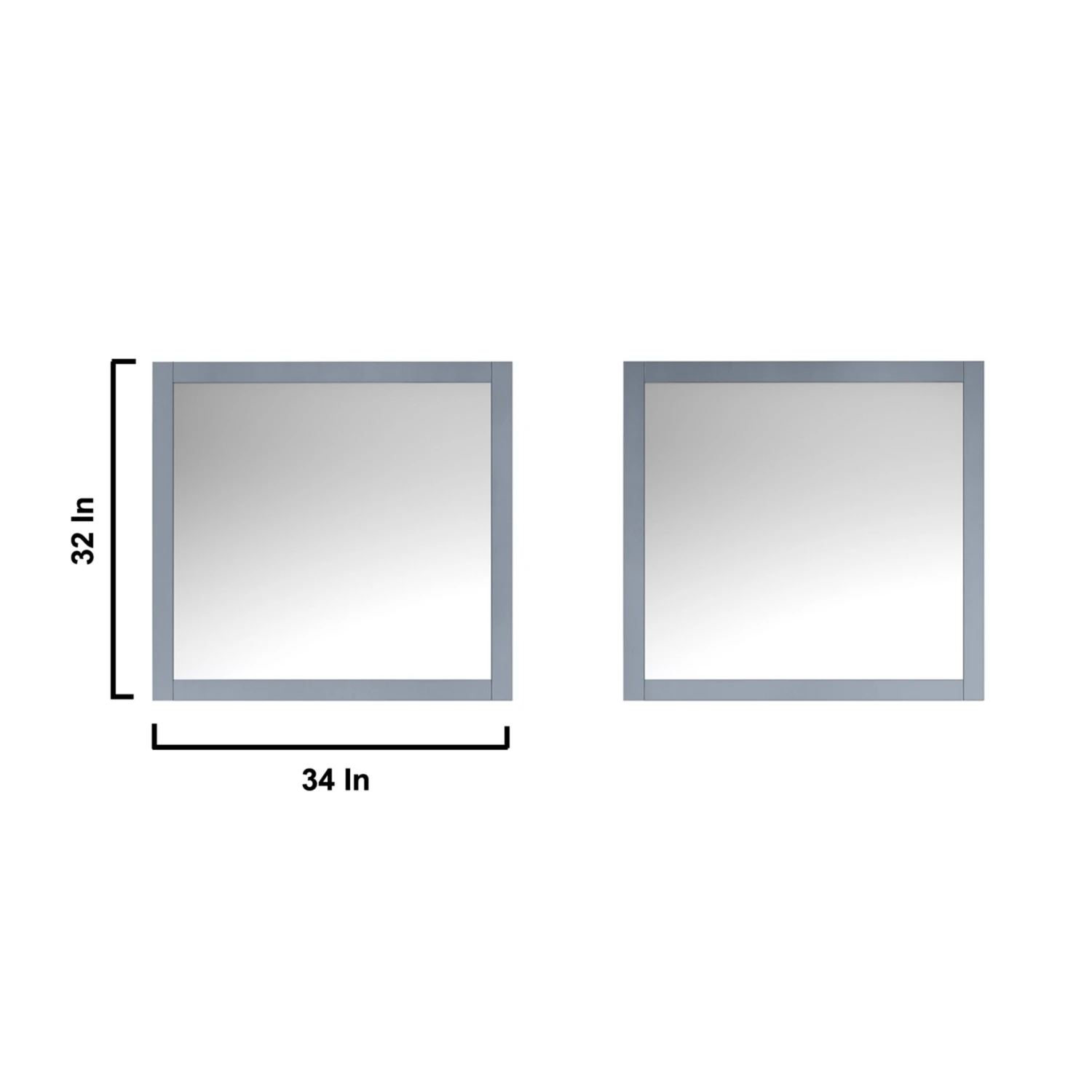 Lexora Jacques 84" Dark Grey Double Vanity, White Carrara Marble Top, White Square Sinks And 34" Mirrors 6 Lexora Jacques 84" Dark Grey Double Vanity, White Carrara Marble Top, White Square Sinks And 34" Mirrors - Image 4