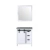 Lexora Marsyas 30" White Single Vanity, Grey Quartz Top, White Square Sink And 28" Mirror -Home And Outdoor LM342230SAASM28 6