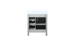 Lexora Marsyas 30" Ash Grey Single Vanity, White Quartz Top, White Square Sink And 28" Mirror 23 Lexora Marsyas 30" Ash Grey Single Vanity, White Quartz Top, White Square Sink And 28" Mirror -Home And Outdoor LM342230SHCSM28 10 2