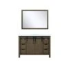 Lexora Marsyas 48" Rustic Brown Single Vanity, White Quartz Top, White Square Sink And 44" Mirror 2 Lexora Marsyas 48" Rustic Brown Single Vanity, White Quartz Top, White Square Sink And 44" Mirror -Home And Outdoor LM342248SKCSM44 3
