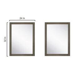 Lexora Marsyas 60"Rustic Brown Double Vanity, White Quartz Top, White Square Sinks And 24" Mirrors -- -Home And Outdoor LM342260DKCSM24 13