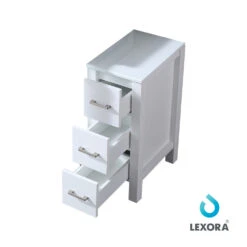 Lexora Volez 12" White Side Cabinet, Phoenix Stone Top 11 Lexora Volez 12" White Side Cabinet, Phoenix Stone Top -Home And Outdoor LV281712AFSSCB 2
