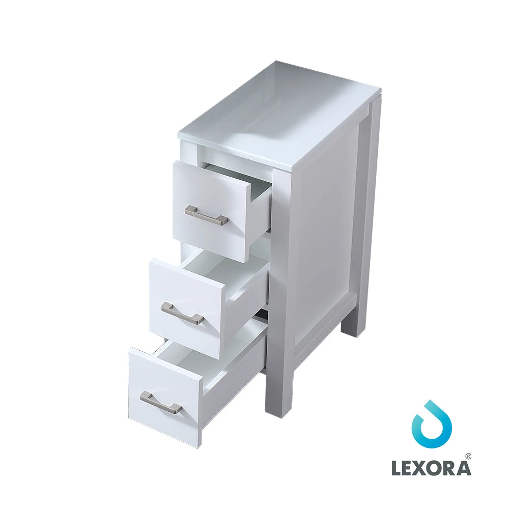 Lexora Volez 12" White Side Cabinet, Phoenix Stone Top 7 Lexora Volez 12" White Side Cabinet, Phoenix Stone Top - Image 5