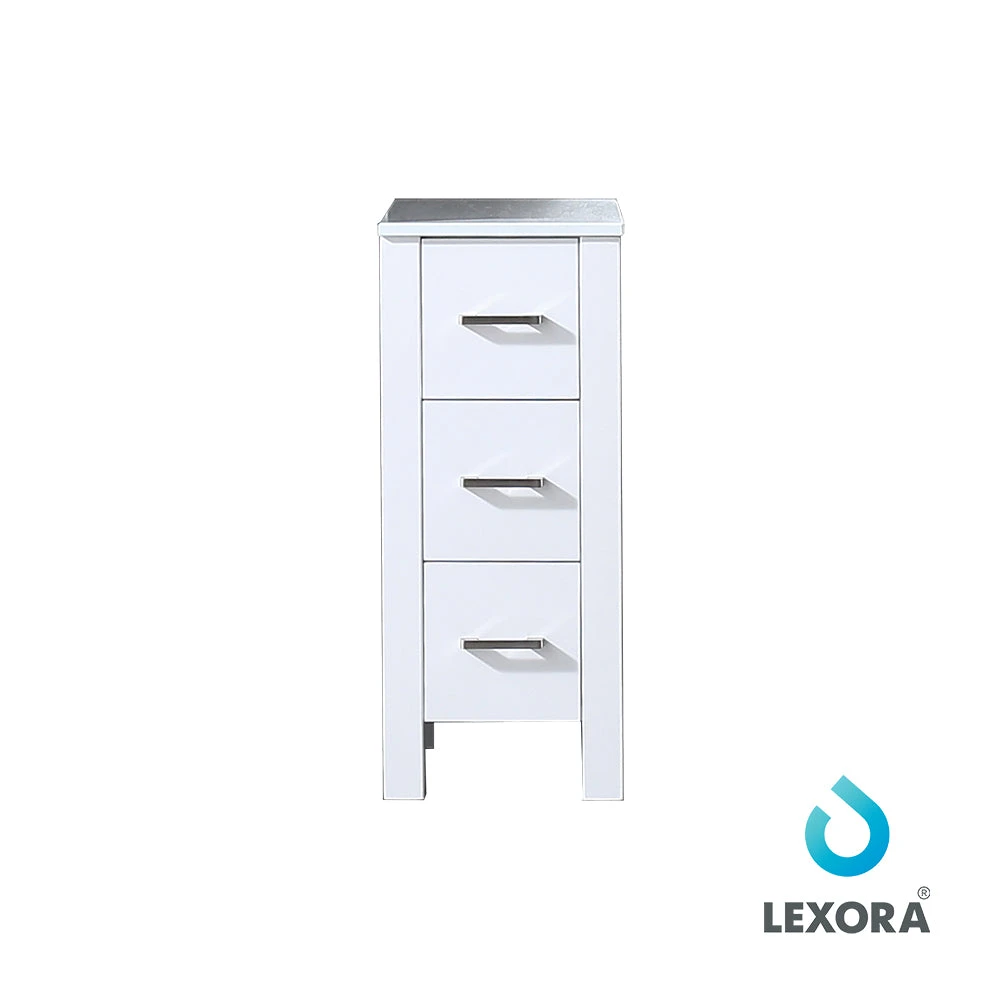 Lexora Volez 12" White Side Cabinet, Phoenix Stone Top 4 Lexora Volez 12" White Side Cabinet, Phoenix Stone Top - Image 2