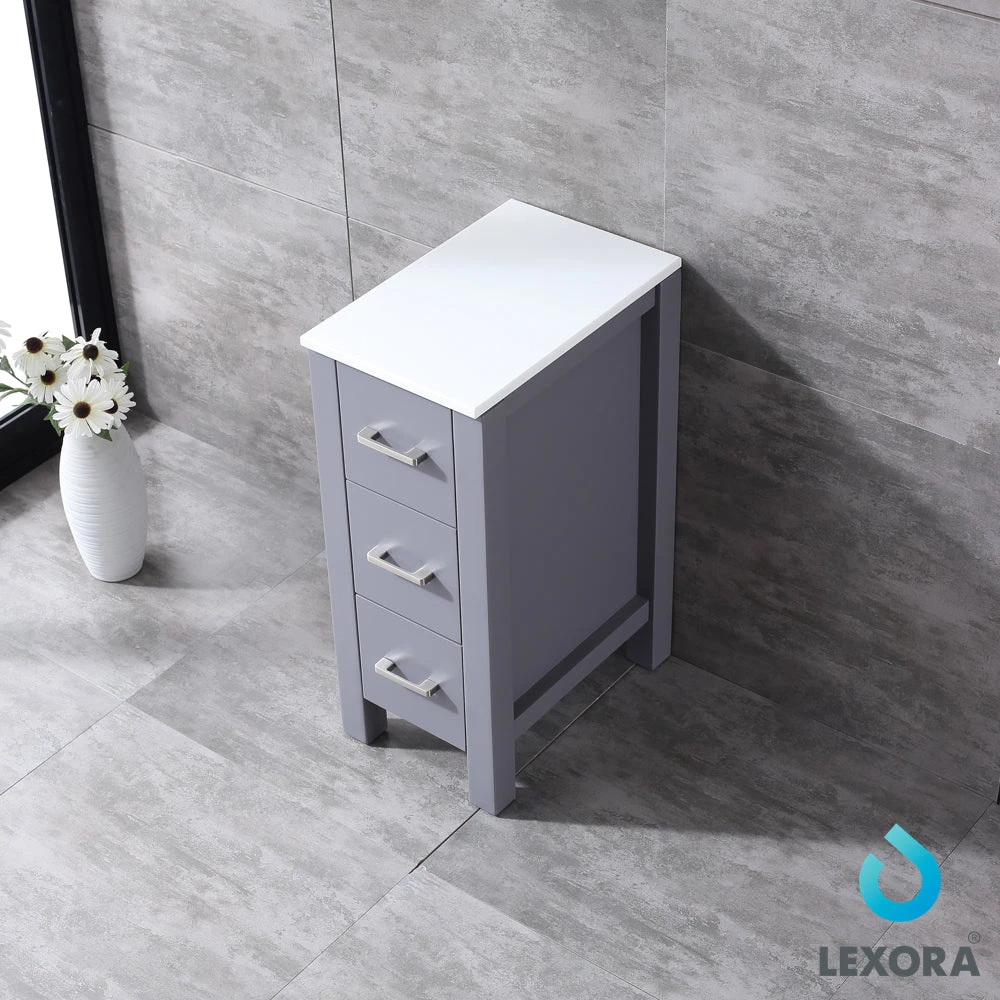 Lexora Volez 12" Dark Grey Side Cabinet, Phoenix Stone Top 9 Lexora Volez 12" Dark Grey Side Cabinet, Phoenix Stone Top - Image 7